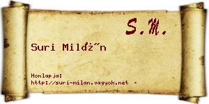 Suri Milán névjegykártya