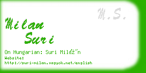 milan suri business card